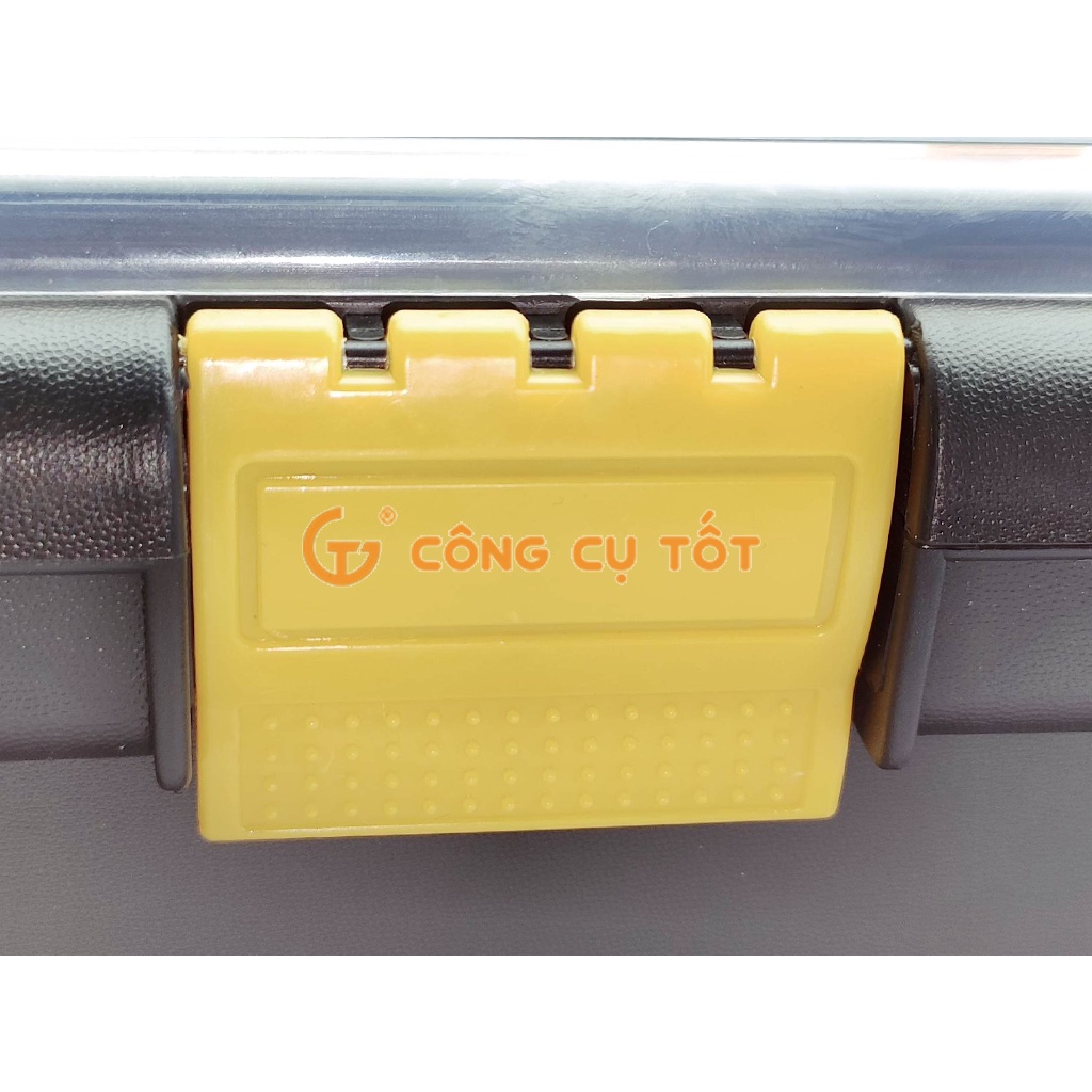 Thùng đồ nghề nhựa đen nắp trong 12inch 12x15x30cm