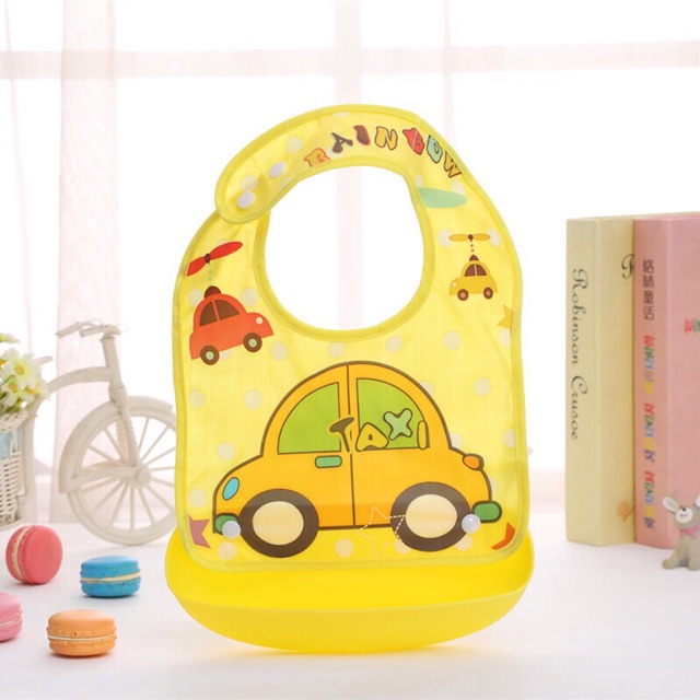 Yếm ăn dặm BLW cao cấp [Chống thấm nước, có máng chứa thức ăn rơi]