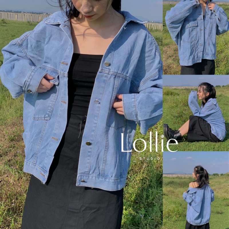 áo khoác jeans oversize một túi JB118 LOLLIE STUDIO
