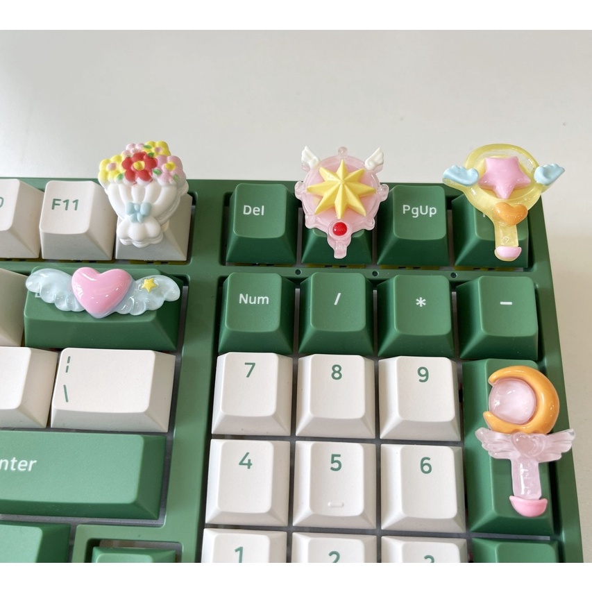 Keycap Lẻ Quà Tặng Hoa Cưới Sakura Thủy Thủ Mặt Trắng Phím Lẻ R4 PBT