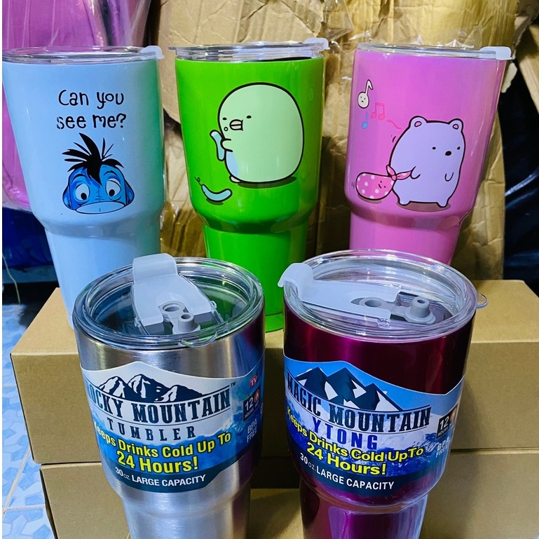 [FREESHIP] Ly Giữ Nhiệt Thái Lan Kèm Ống Hút Và Túi 900ml Hình Dễ Thương