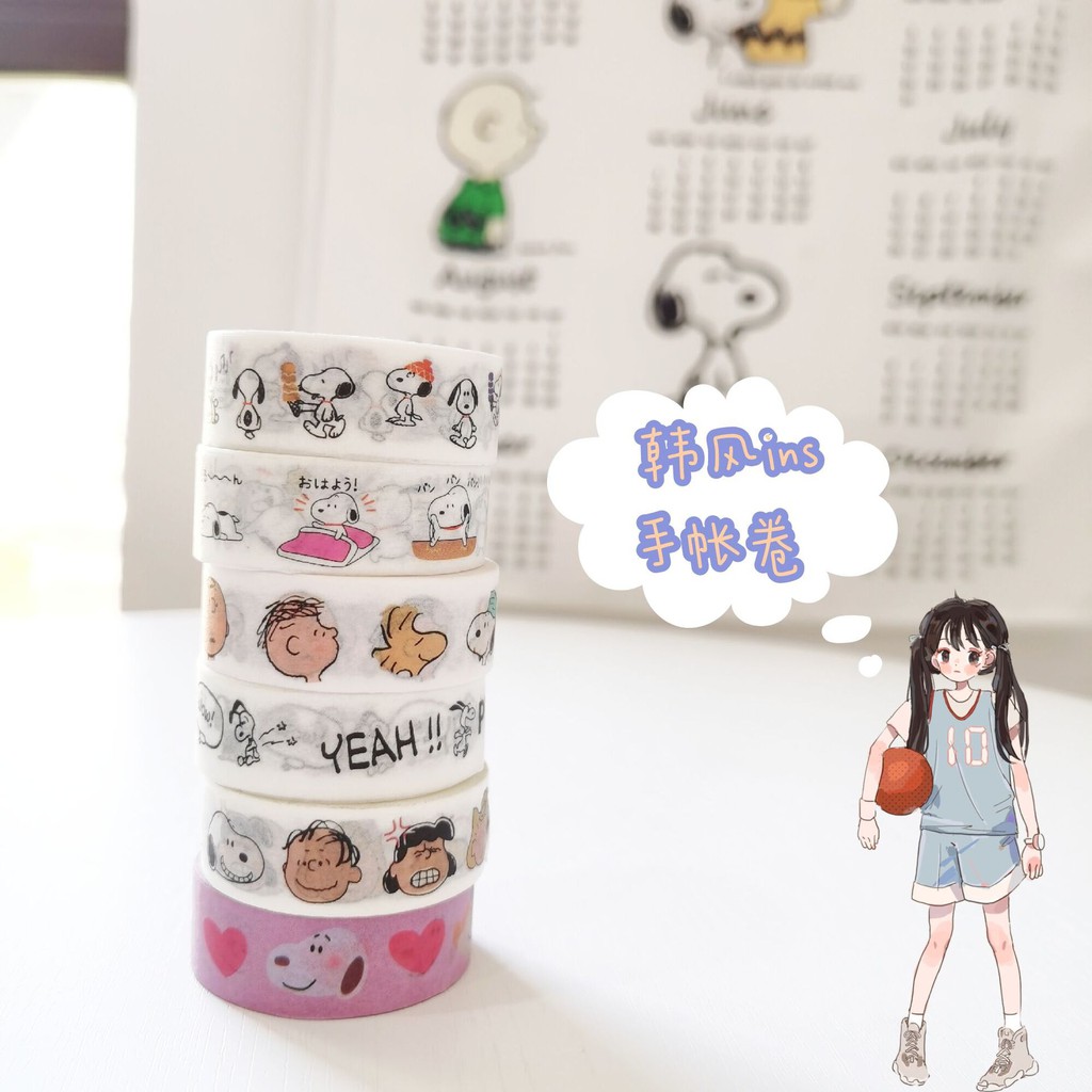 Washi tape cute HAKI, băng dính washi tape hoạt hình trang trí sổ đáng yêu dễ thương BD09