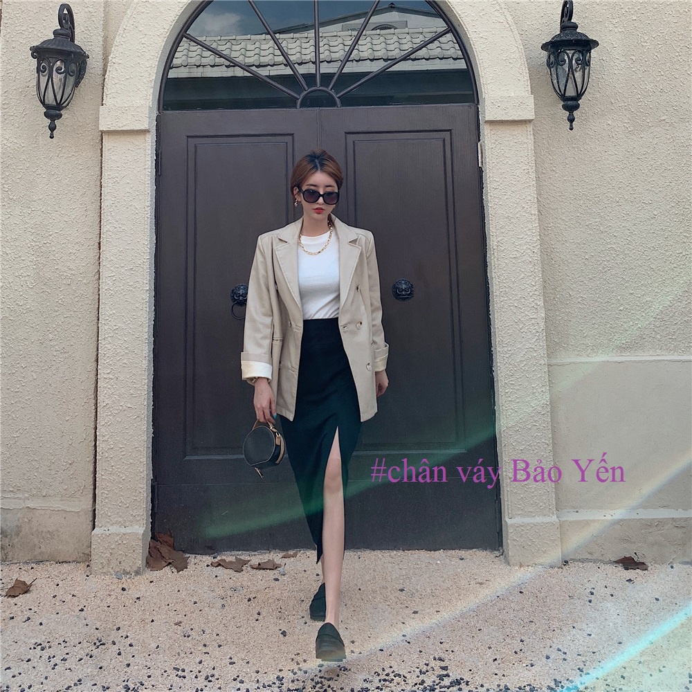 Chân váy bút chì dài xẻ tà trước sexy ( sẵn size) - M83