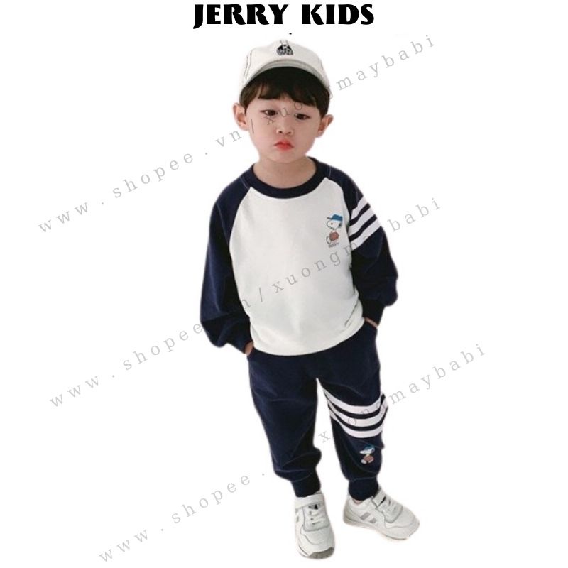 BỘ DÀI TAY THU ĐÔNG SNOOPY KIỂU DÁNG HÀN QUỐC CHO BÉ 8-18KG