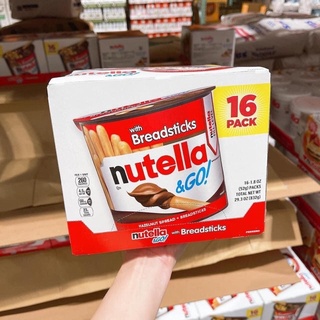 Bánh que chấm socola nutella 52g mỹ - nutella hazelnut with breadsticks