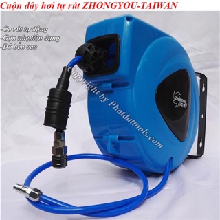 Cuộn dây hơi khí nén tự rút ZHONGYOU 9m-11m-15m Đài Loan