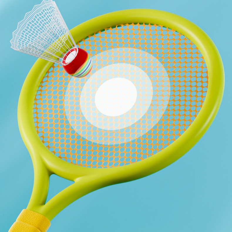 Bộ Vợt Tennis Và 1 Quả Cầu Lông Mềm Mại Kích Thước 17 Inch Dành Cho Bé Chơi Trong Nhà / Ngoài Trời