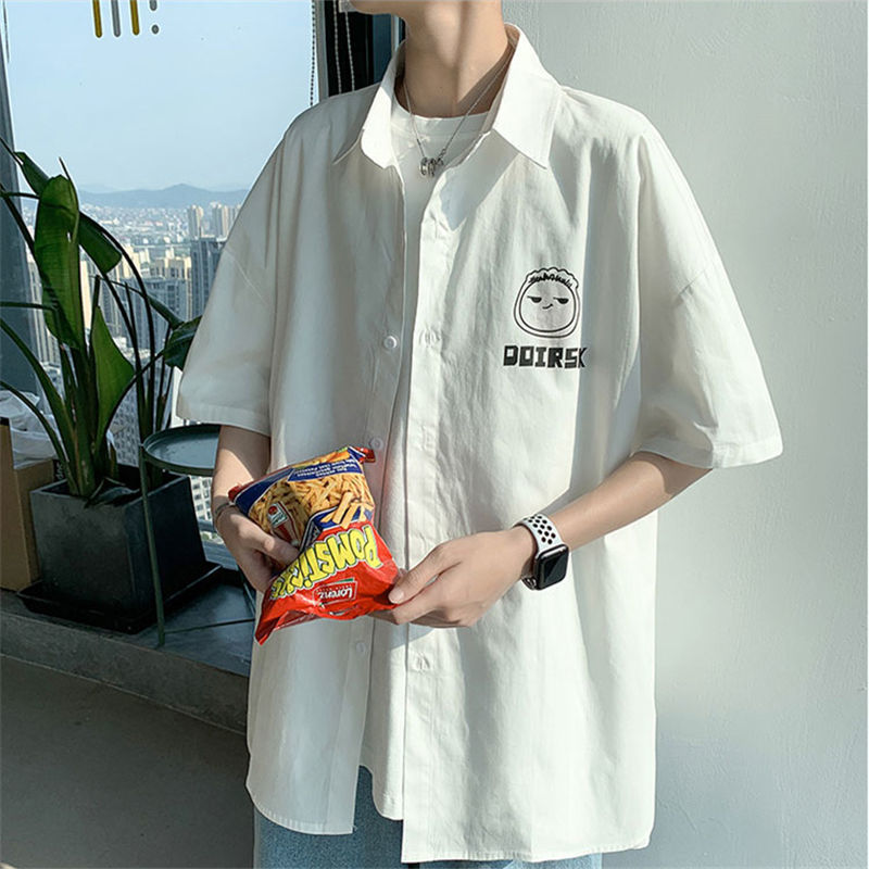 Áo Khoác Sơ Mi Tay Ngắn Dáng Rộng Thời Trang Mùa Hè Cho Nam | BigBuy360 - bigbuy360.vn