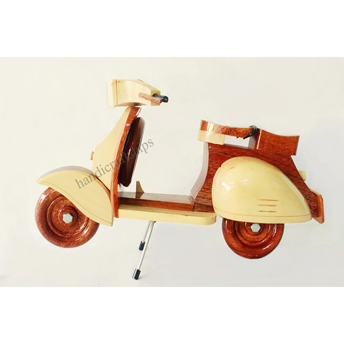 Mô hình xe Vespa gỗ nhỏ gọn giá rẻ 25cm (20cm)