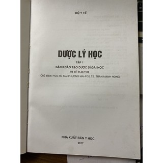 Sách - Dược lý học tập 1