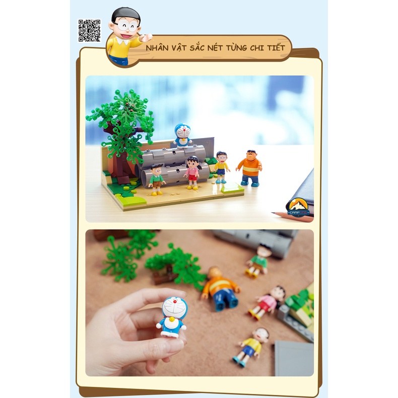 Đồ chơi lắp ráp xếp hình Doraemon và những người bạn ở công viên kỷ niệm K20409 chính hãng Keeppley