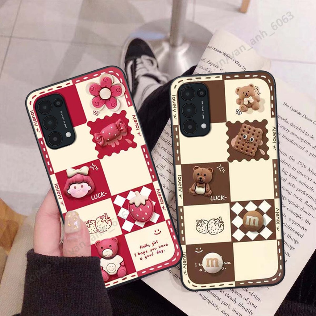 Ốp lưng Oppo Reno5 4G / Reno5 5G / Reno 5 hình gấu, kẹo dễ thương cute