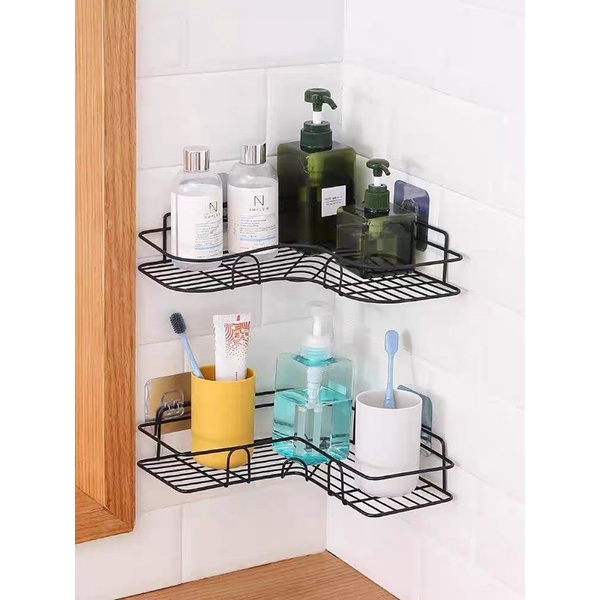 Kệ góc dán tường để đồ ( chất liệu thép không gỉ )