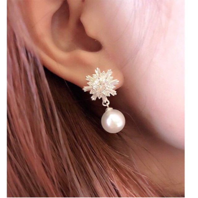 BÔNG TAI HOA TUYẾT [ SHOP NHẪN BẠC ]