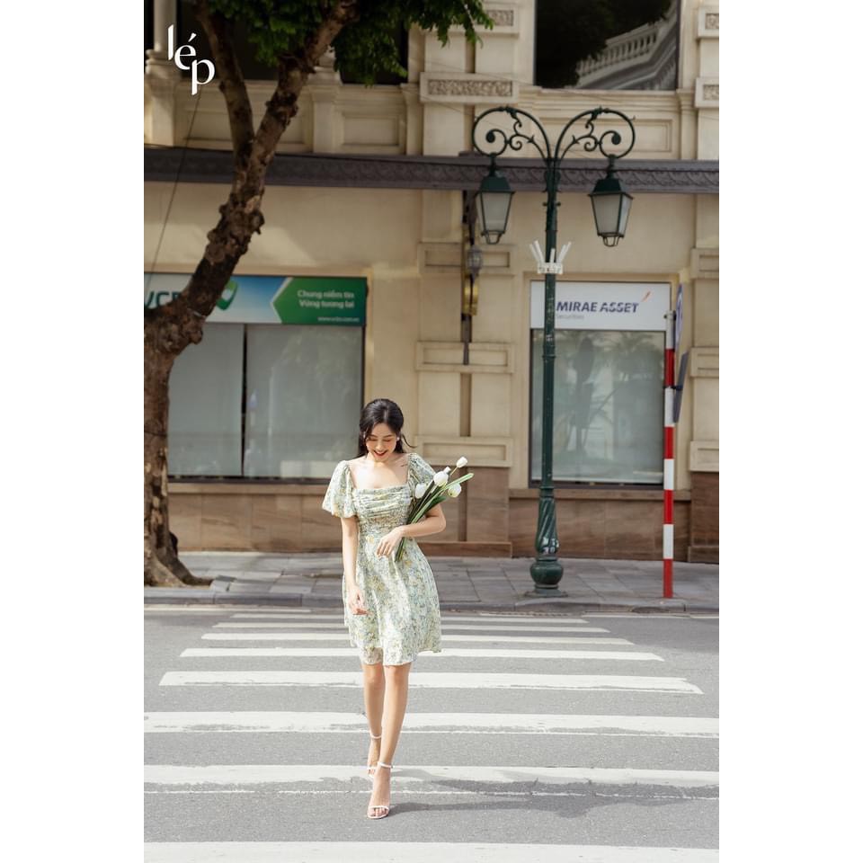 [Mã FAGREEN1505 giảm tới 30K đơn 99K] VÁY HOA XANH XÒE NHẸ TAY BỒNG CỰC XINH DK151 | BigBuy360 - bigbuy360.vn