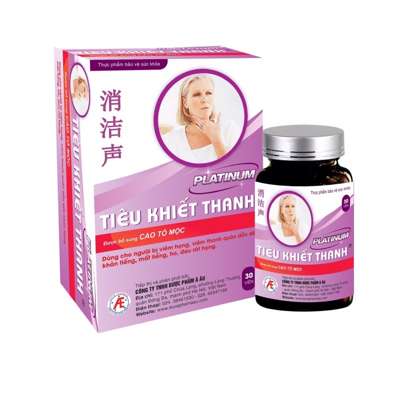 Tiêu khiết thanh platinum (hỗ trợ đau rát họng, vướng họng, khản tiếng, hụt hơi, viem thanh quản, ho kéo dài, hắng giọng