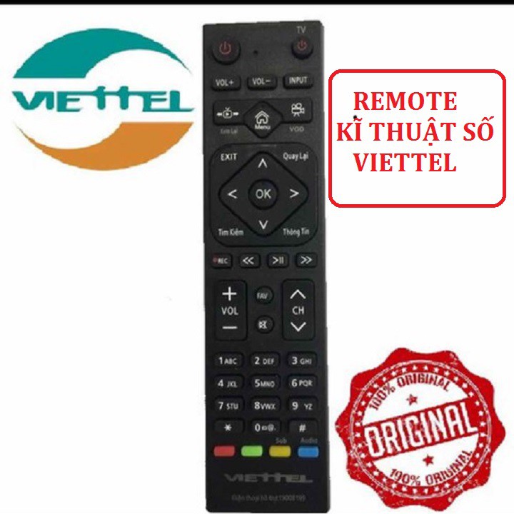Điều khiển đầu thu truyền hình Viettel - Remote đầu thu truyền hình Digital Viettel