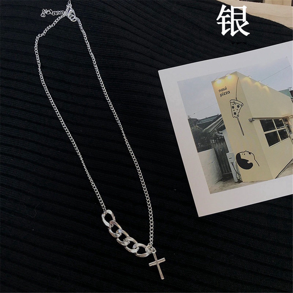 Dây chuyền Choker làm từ thép không gỉ mặt hình chữ thập thời trang nữ