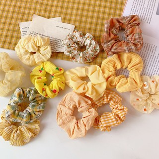 Dây Buộc Tóc, Cột Tóc Scrunchies Tone Vàng CT002