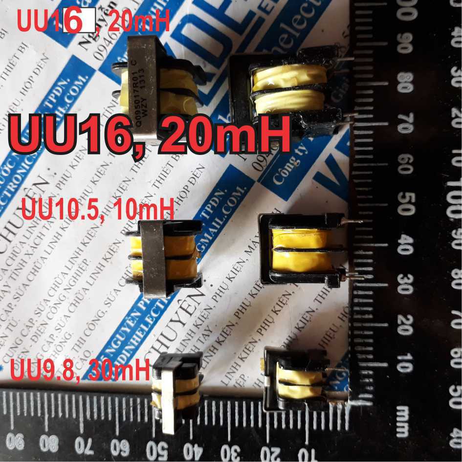 3 cái cuộn lọc nhiễu đầu vào UU16, 20mH 10x13mm (k/c chân) dây 0.42ly kde2307