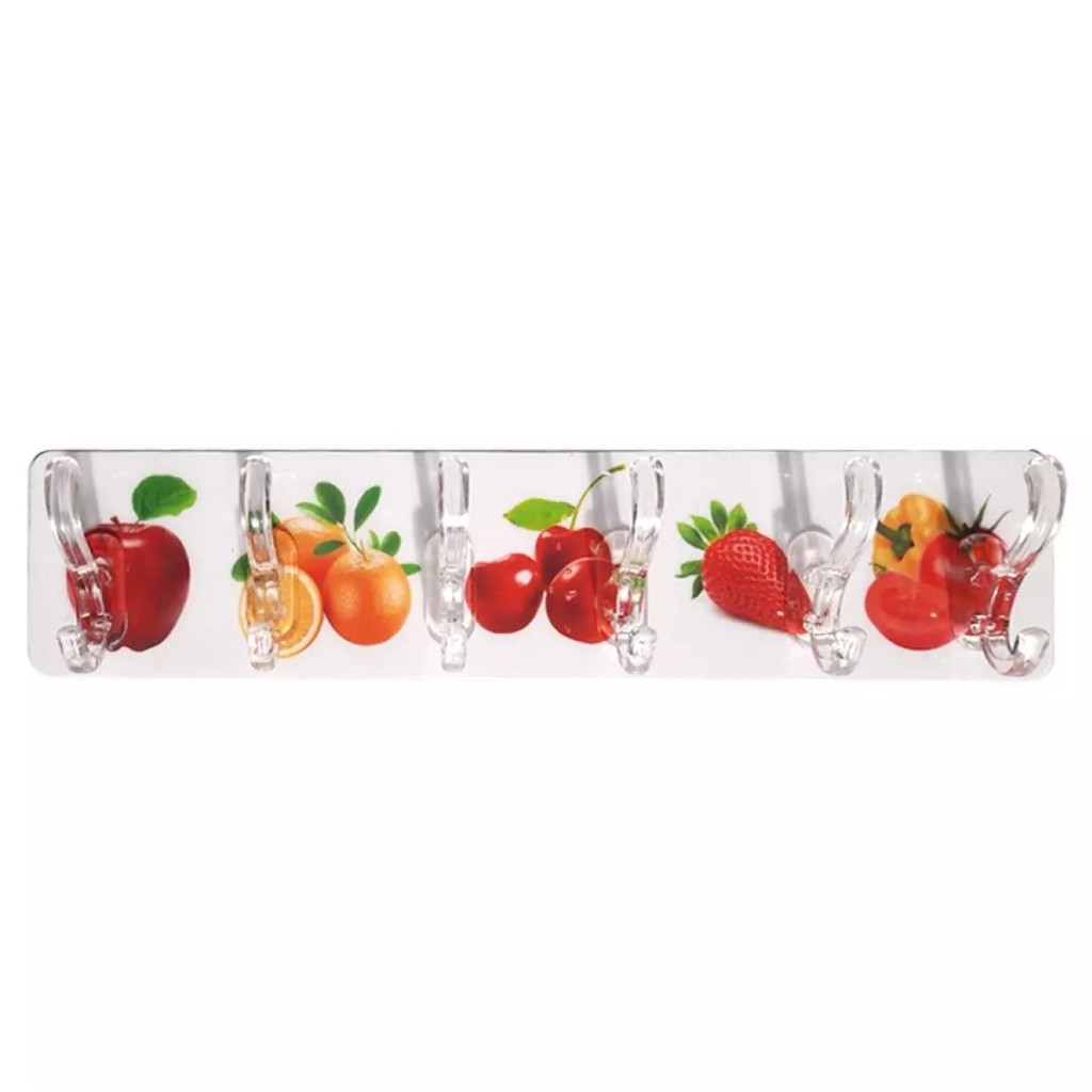 [FREESHIP] Thanh treo dán tường 6 móc họa tiết 3D siêu chắc chắn