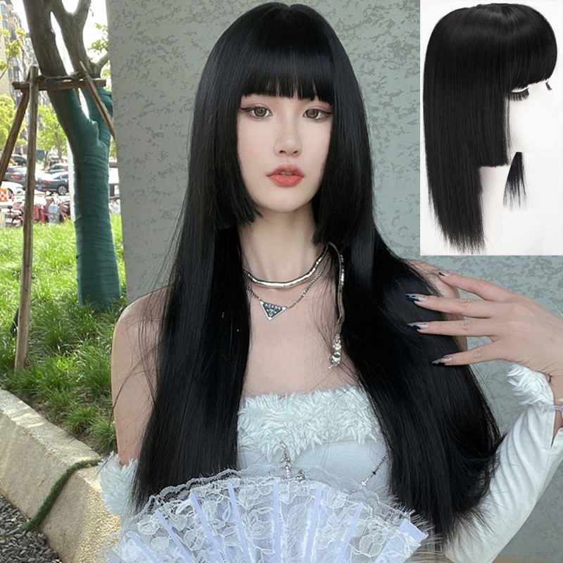 Tóc Giả Màu Trắng/Đen Có Khối Thay Thế Cho Nữ