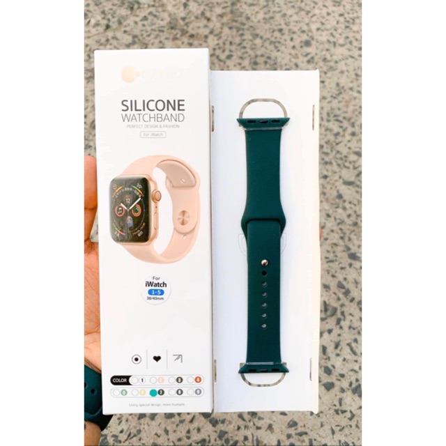 Dây cao su Apple Watch xanh midnight chính hãng Coteetci