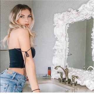 [AdorablexBeautiful] ÁO HAI DÂY NHÚN NGỰC ĐEN TRẮNG 🥰🥰🥰.