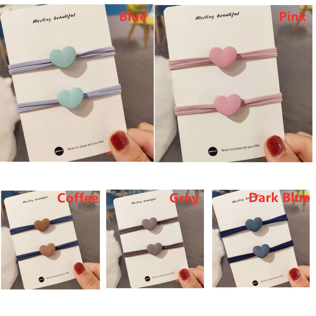 Dây buộc tóc kiểu trái tim dễ thương co giãn tốt tiện dụng dành cho nữ