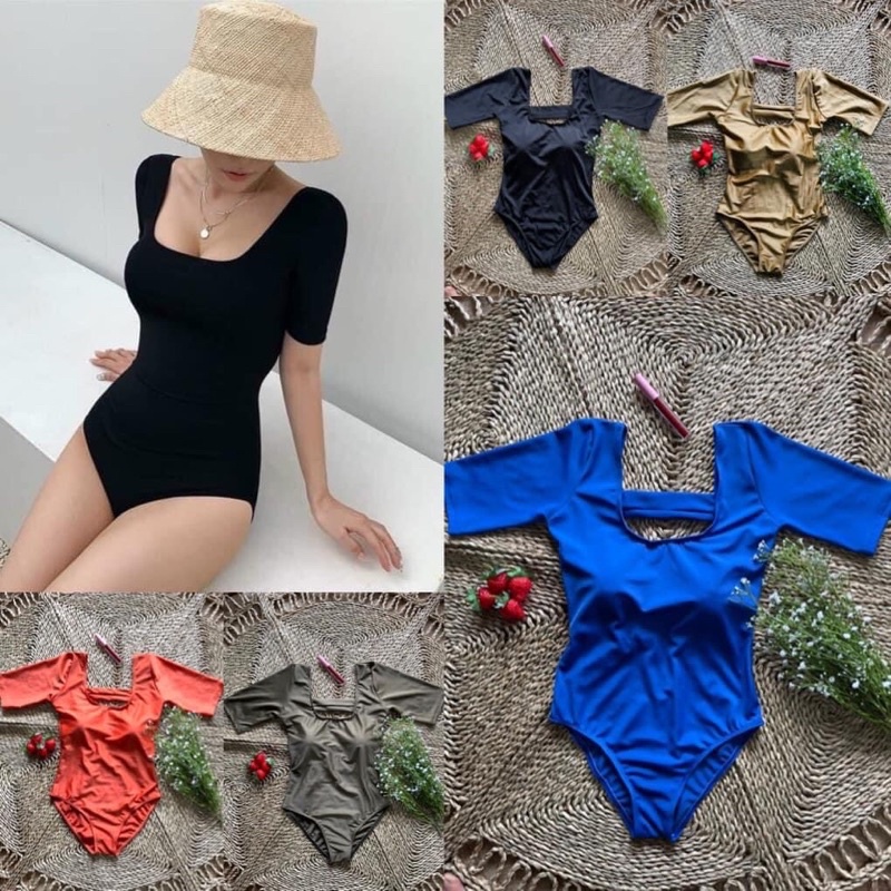 Bikini đồ bơi kiểu hàn quốc liền mảnh đơn giản dễ phối có sẵn