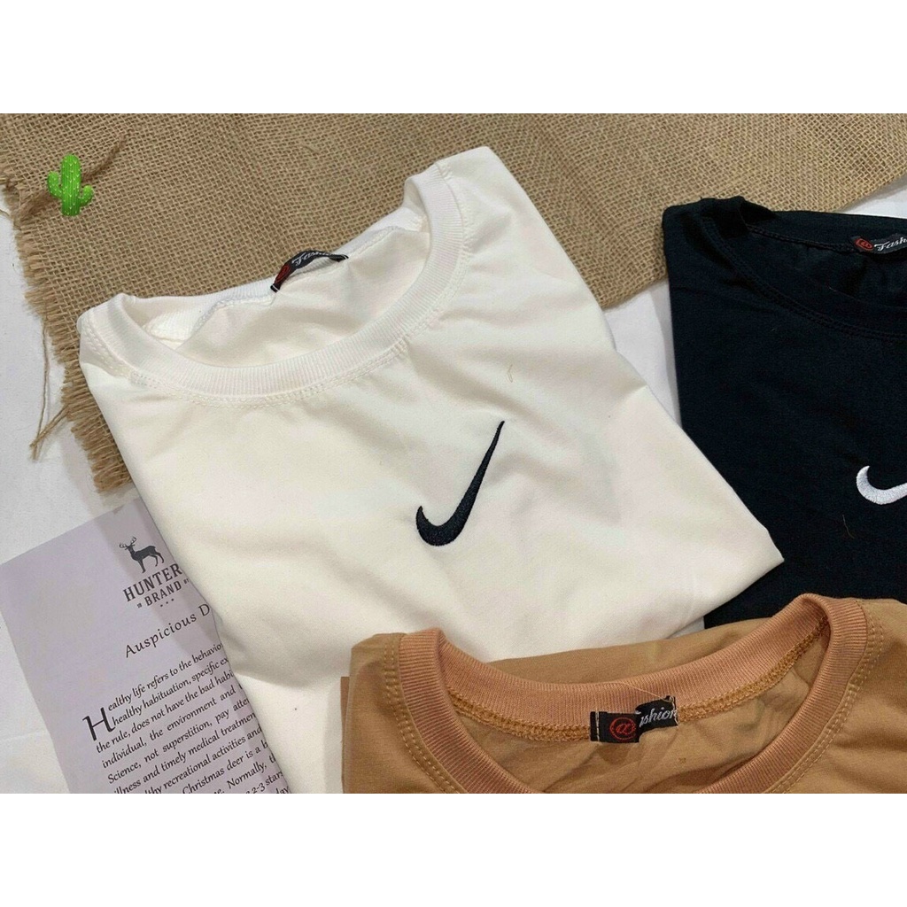 Áo thun form rộng thêu dấu móc cực hot , chất thun coton mềm mịn
