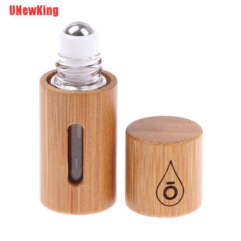 Bình Đựng Dầu Thơm Bằng Gỗ Tre Có Đầu Lăn Bằng Thép Không Gỉ