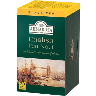 Trà Đen No.1 Anh Quốc 40g - Ahmad English No.1 Tea 40g/20 Túi (Túi Lọc Có Bao Thiếc - 20 Túi/Hộp)