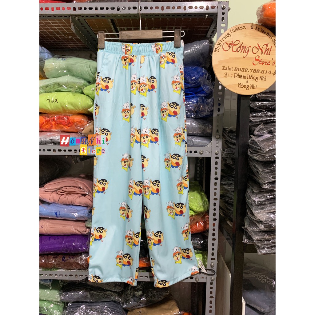 Quần Hoạt Hình Dài Dây Rút Lai Shin Cartoon Pant Oversize Ulzzang Unisex - MM