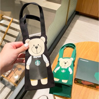 【24hrs  Túi Tote Đựng Cốc Cà Phê Starbucks Giữ Nhiệt Tái Sử Dụng Được Nhỏ Gọn Có Thể Giặt Rửa