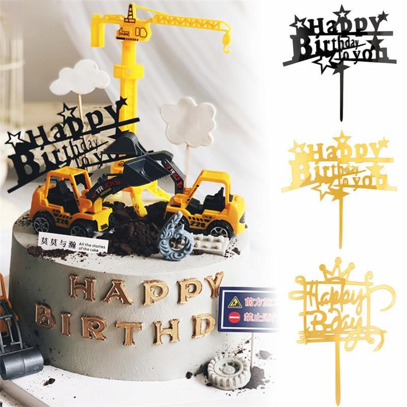 Que gắn trang trí bánh kem hình chữ Happy Birthday