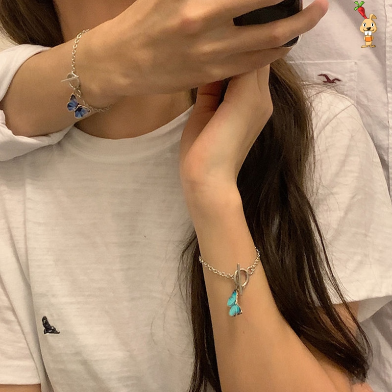 Vòng Tay Hợp Kim Mặt Hình Bướm Xinh Xắn Dành Cho Nữ