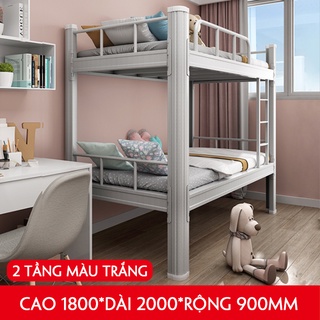 Giường 2 tầng đơn,Giường tầng khung sắt lắp ghép,Giường sắt sơn tĩnh điện R100 x D200cm