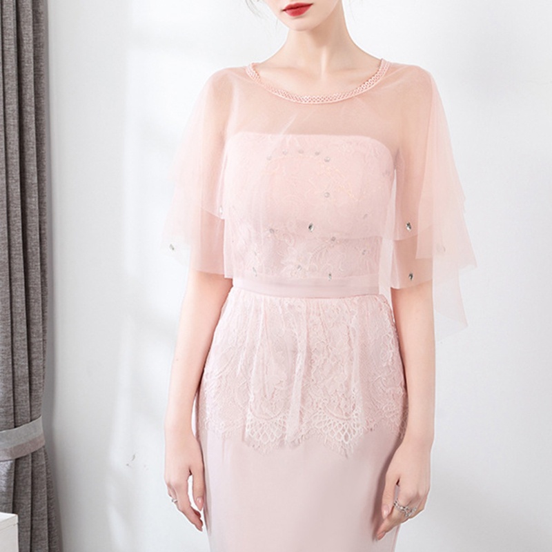Khăn choàng hai lớp bằng vải tulle mềm mại dành cho cô dâu