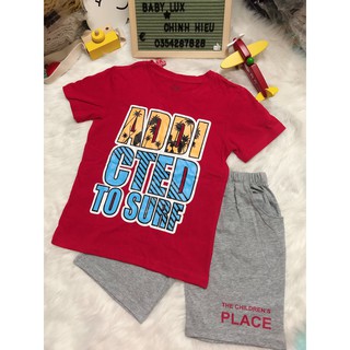 Bộ cộc tay bé trai PLACE 4-14T. Chất cotton mềm mịn, thoáng mát. Bộ quần áo hè cho bé chất cotton đẹp