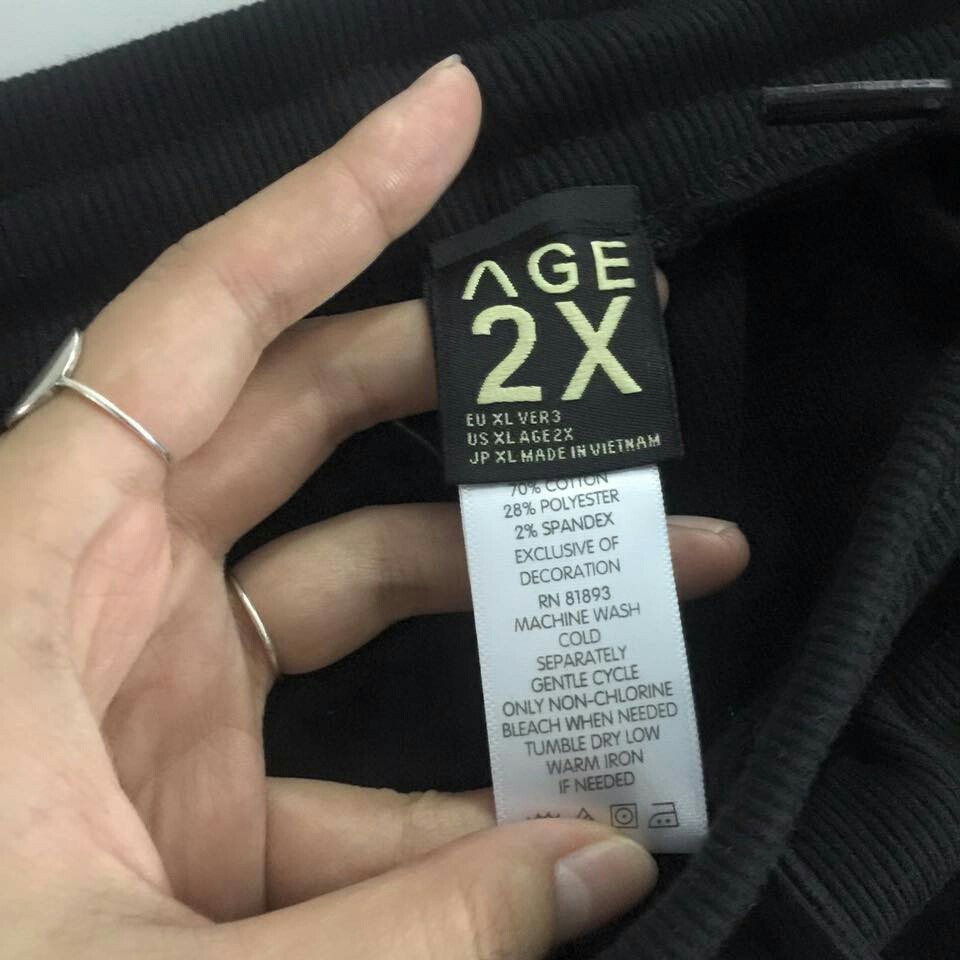 Quần JOGGER VNXK Unisex Nam Nữ Thun Gân 3 màu ĐEN, XÁM, LÍNH AGE2X Chính Hãng.