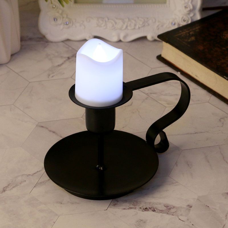 HO Retro Iron Taper Candle Holder Candlestick Stand Candlelight Candelabrum Dinner Home Decor