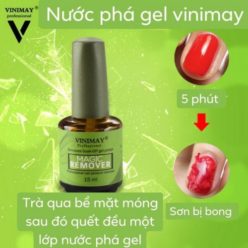 Nước phá gel móng - chai tháo sơn gel thần thánh Vinimay 15ml