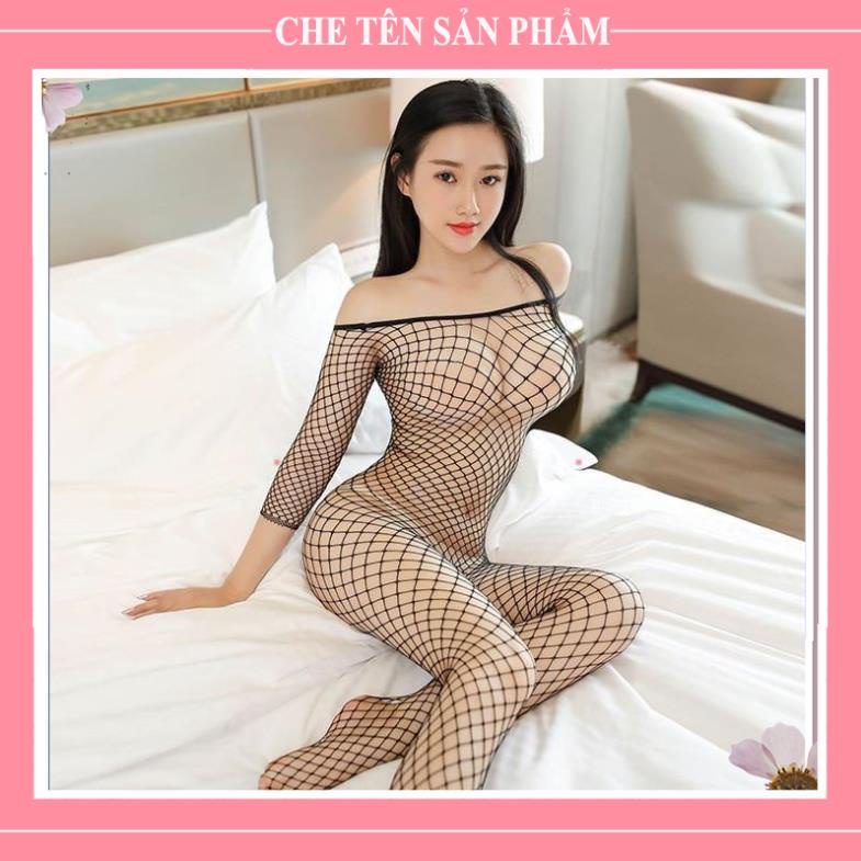Bộ ngủ body lưới dài tay  liền thân nóng bỏng sexy, Bodystocing lưới, bodysuit ren liền tất  - QUIN BEE | BigBuy360 - bigbuy360.vn