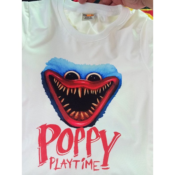 Áo Thun Tay Ngắn In Chữ Poppy Playtime Huggy Wuggy Vải Thái S307 Greenshopct