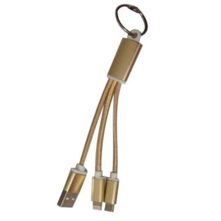 Dây cáp sạc 3 đầu bọc dù(giao màu ngẫu nhiên)