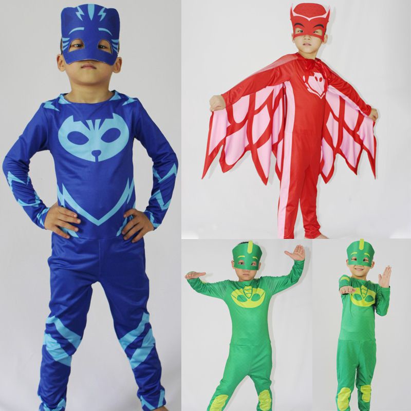 Bộ Trang Phục Hóa Trang Nhân Vật Catboy / Owlette / Gekko Hoạt Hình PJ Masks Cho Bé Dịp Halloween