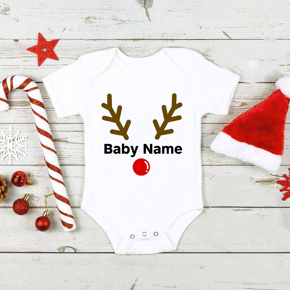 Bộ đồ liền thân hình tuần lộc noel xinh xắn cho bé gái