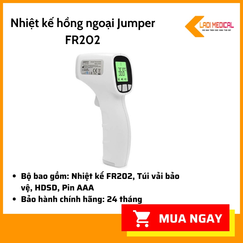 Nhiệt kế hồng ngoại Jumper FR202 (FDA Hoa Kỳ + Xuất USA)