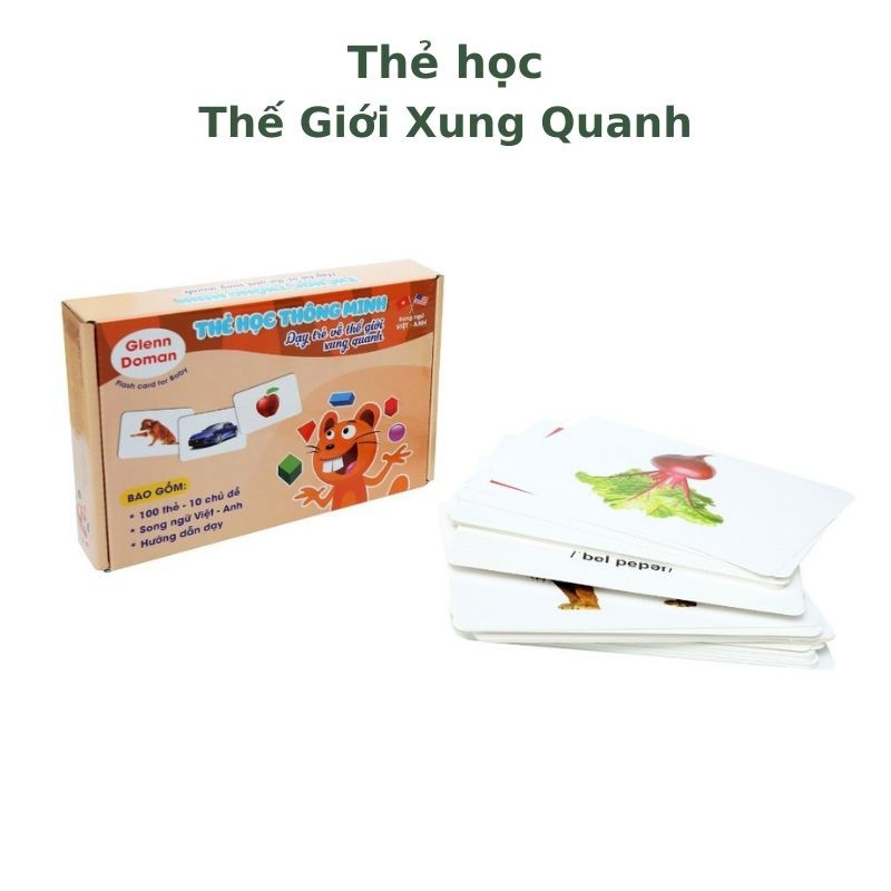 THẺ HỌC THÔNG MINH CHO TRẺ 🌟 FREE SHIP 🌟 Bộ Thẻ Dạy Trẻ về Thế Giới Xung Quanh Cơ Bản Nhiều Chủ Đề, Song Ngữ Việt - Anh